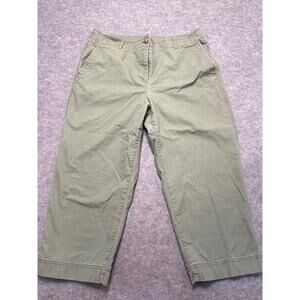 Talbots 16P Sage Green Cropped Chino Pants Women’s Petite Stretch Casual